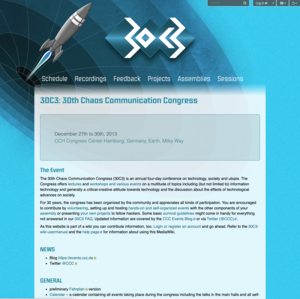 Screenshot of 30C3 Website
